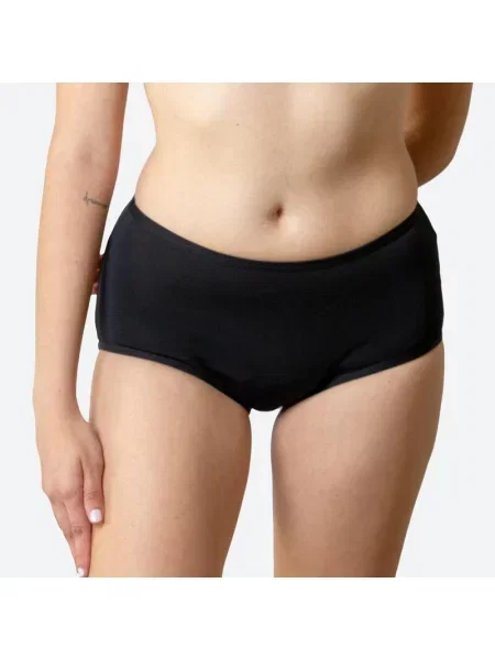 Majtki menstruacyjne Ecowoman dla dziewczynek z wysokim stanem obfite dni czarne
