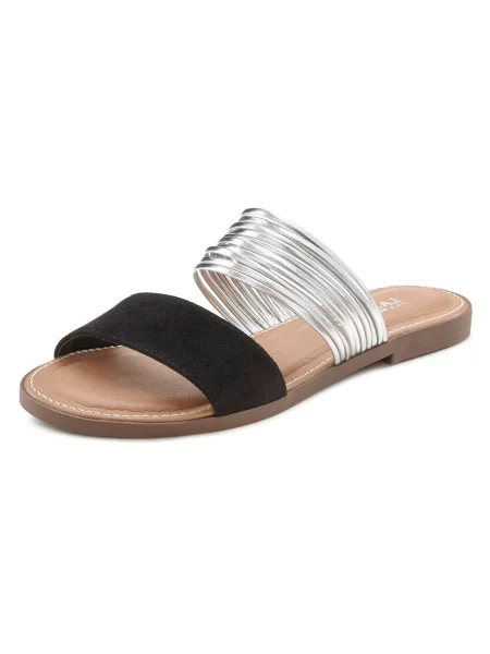 LASCANA Sandali / srebrna črna