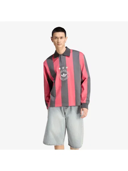 Поло Adidas Originals с длинным рукавом белое