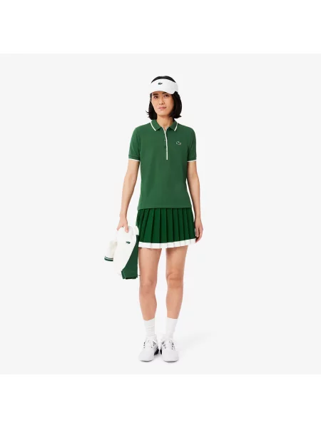 Lacoste Tenisowa Koszulka Polo Z Regulacją Ciepła O Regularnym Kroju zielona