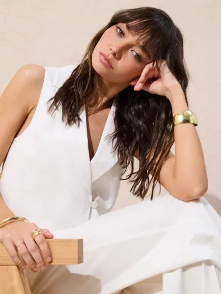 Костюмний жилет кремовий