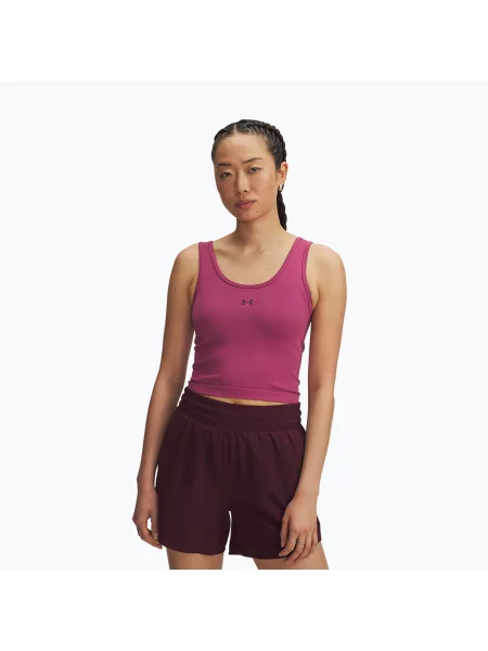 Tricou de antrenament pentru femei Under Armour Vanish Seamless Tank fuchsia dusk/dark maroon/dark maroon fucsie