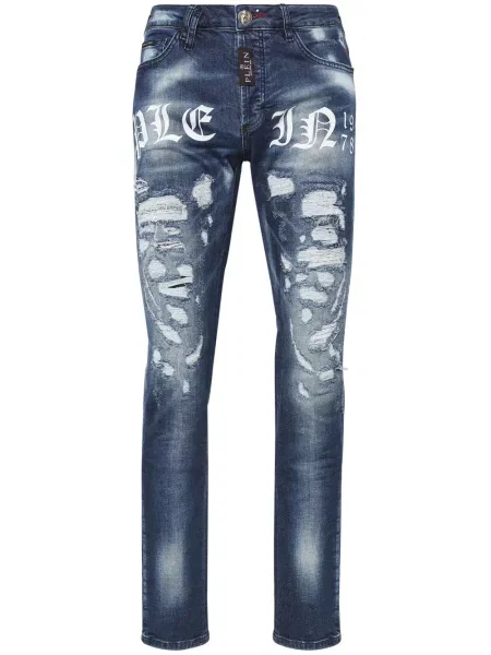Τζιν με ίσιο πόδι Philipp Plein με σχέδιο μπλε