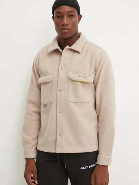 Риза Columbia Wallowa мъжка със стандартна кройка с класическа яка бежово