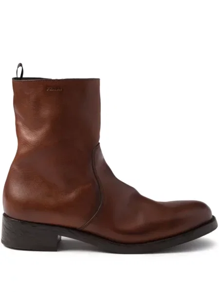 Botine Prada din piele maro