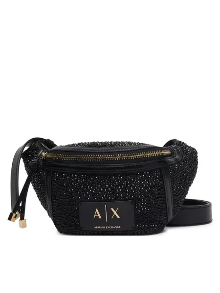 Armani Exchange pasna torbica iz umetnega usnja črna