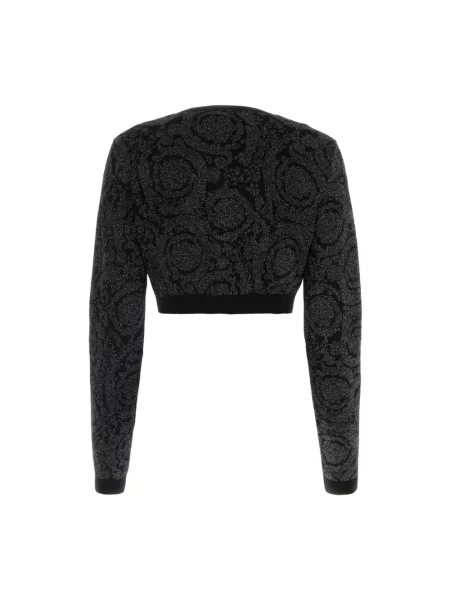 Krótki sweter Versace czarny