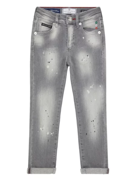 Jeansy skinny dziecięce Philipp Plein szare