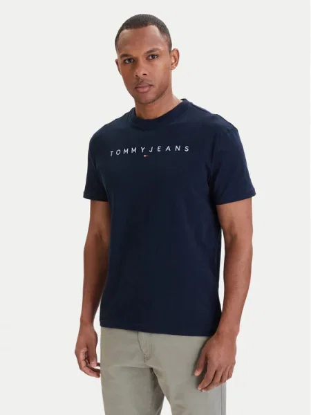Tričko Tommy Hilfiger Jeans s autogramom modrá