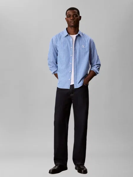 Calvin Klein Jeans koszula codzienna Mężczyźni Comfort Fit S niebieski