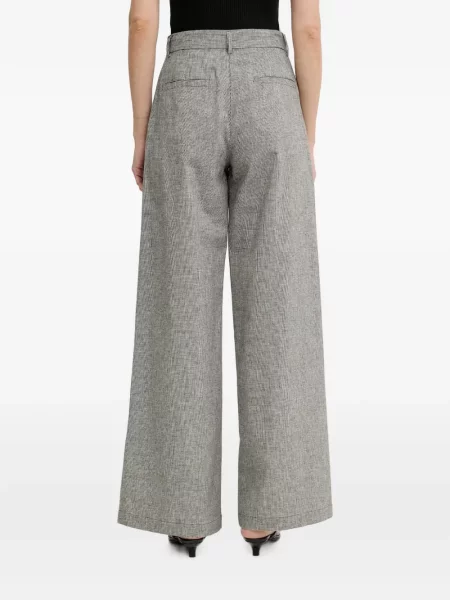 Pantaloni Sessun cu model pepito alb