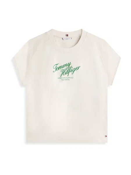 TOMMY HILFIGER Tricou deschis / verde iarbă bej