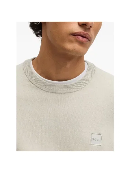 Sweter Boss z kaszmiru beżowy
