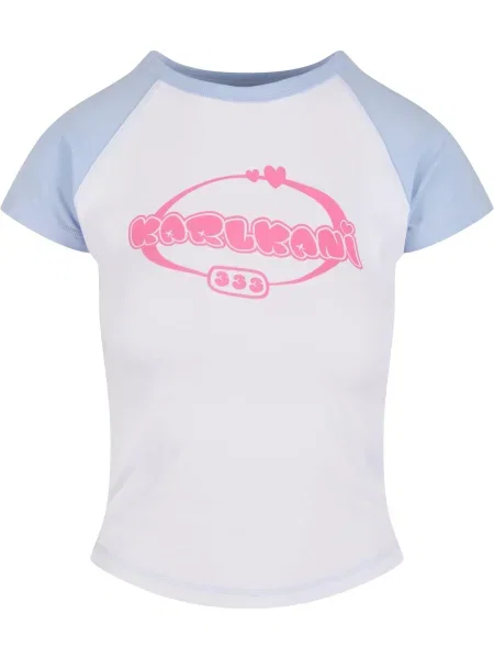 Karl Kani Tricou albastru deschis / roz deschis alb