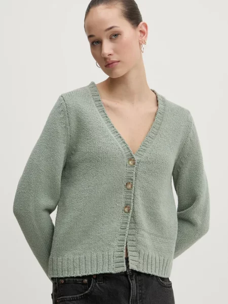 Жилетка Abercrombie & Fitch от топла материя зелено