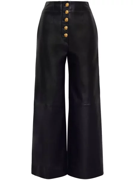 Pantaloni Adam Lippes din piele negru