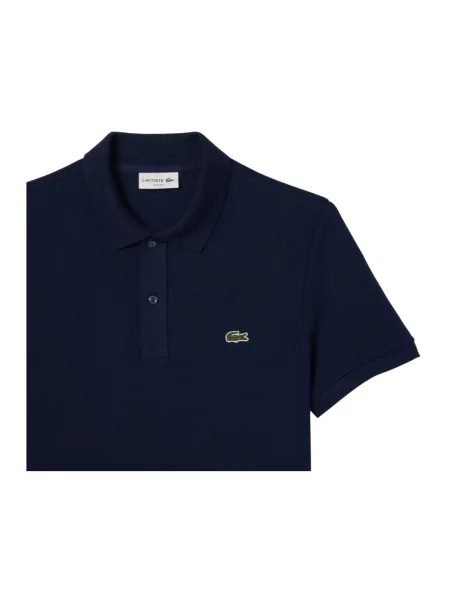 Koszulka polo o kroju slim fit z czystej bawełny Lacoste niebieska