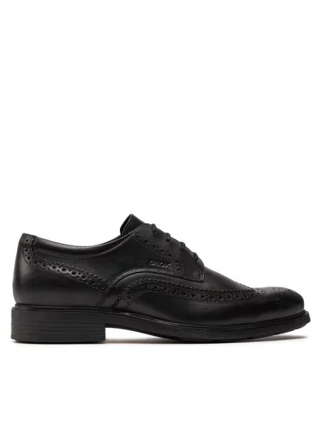 Buty derby ze skóry model ‘DUBLIN’ Geox czarny