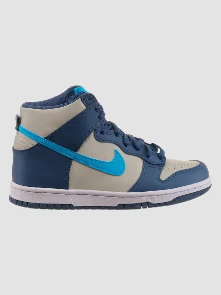 Кросівки NIKE Dunk High Gs Grey Blue сіро-синій штучна шкіра/текстиль сірі