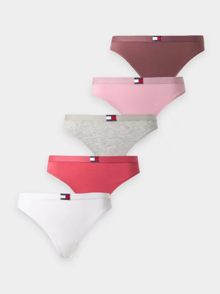 Tommy Hilfiger Underwear Tangá hnedá / sivá melírovaná / orchideová / ružová biela