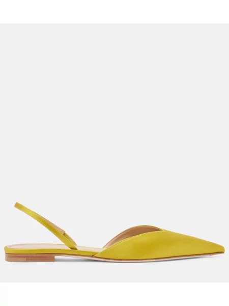 Balerini Victoria Beckham din satin slingback verde