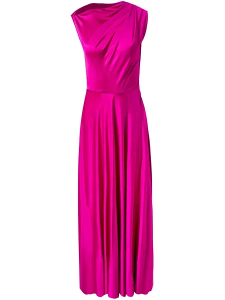 Rochie Alejandra Alonso Rojas de mătase cu un umăr gol roz