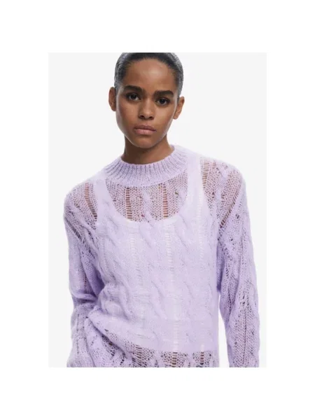 Sweter Desigual fioletowy