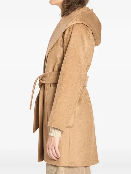 Palton Max Mara cu glugă maro