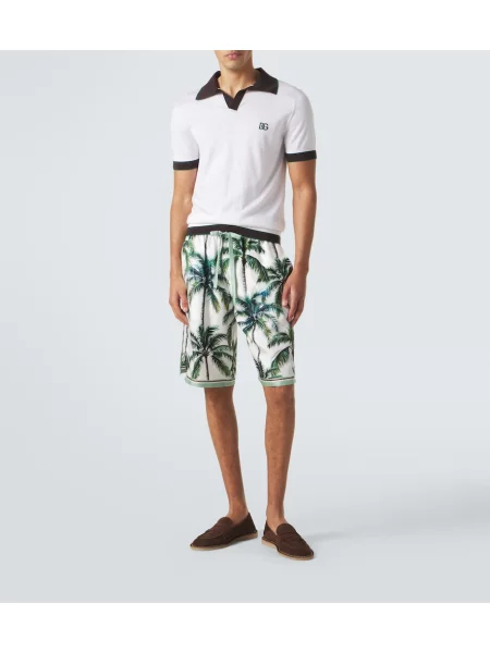 Vlnená polokošeľa Dolce&gabbana biela