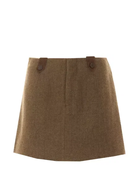 Fusta mini Eleh cu model herringbone maro