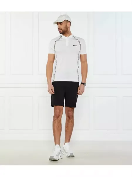 BOSS GREEN Polo Pariq Mesh | stretch alb
