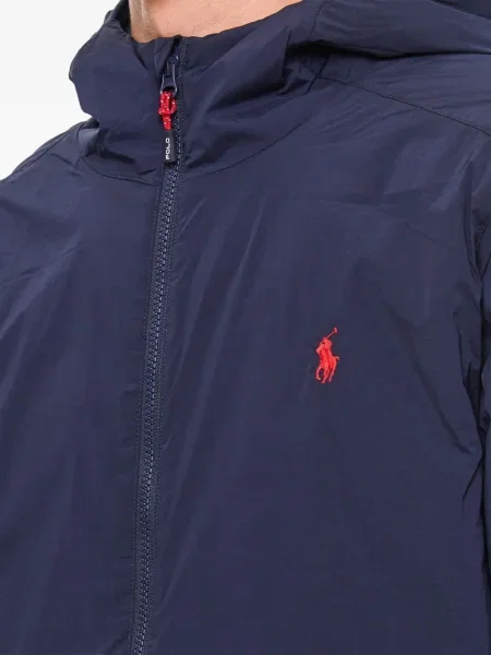 Πουλόβερ Polo Ralph Lauren με κουκούλα με στρογγυλή λαιμόκοψη μπλε