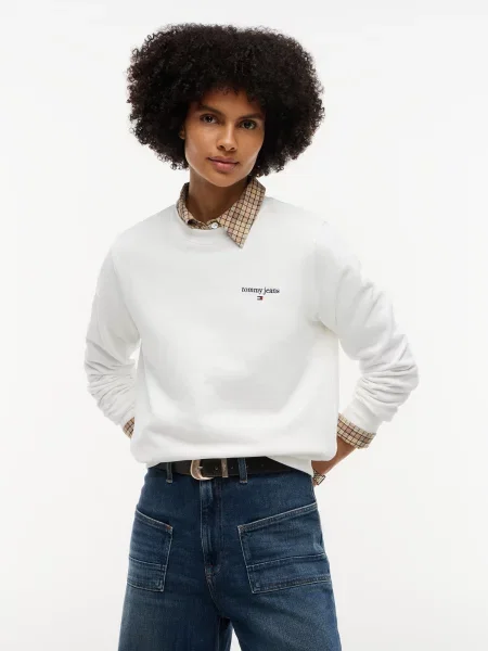 Tommy Jeans Mikina námornícka modrá biela