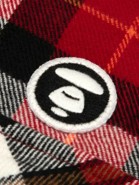 Cămașă Aape By A Bathing Ape în carouri cu glugă cu imagine roșu