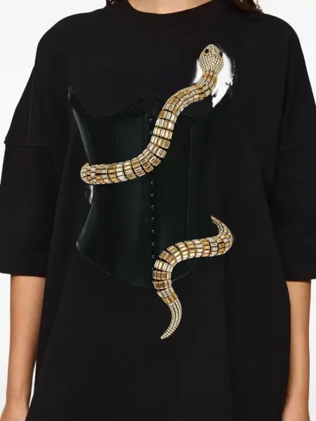 Rochie mini Hamza cu imagine de costum negru