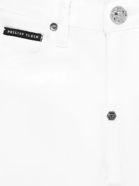 Dětské džínové šortky Philipp Plein bílé