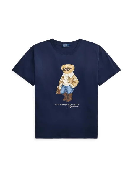Polo Ralph Lauren Marškinėliai tamsiai / tamsiai džinso / šviesiai ruda / tamsiai ruda mėlyna