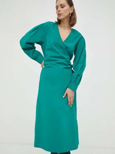 Rochie midi drept verde