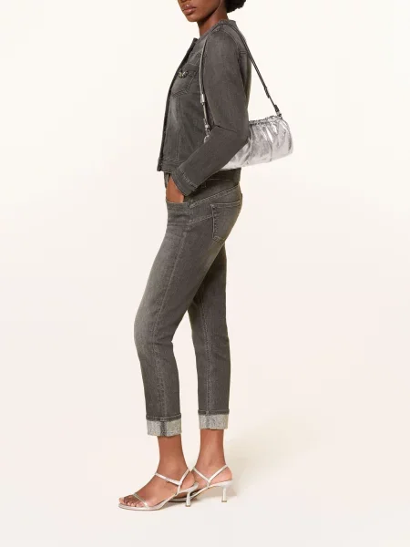 Liu Jo Skinny Džíny Monroe S Ozdobnými Kamínky den.grey sparkling w šedé