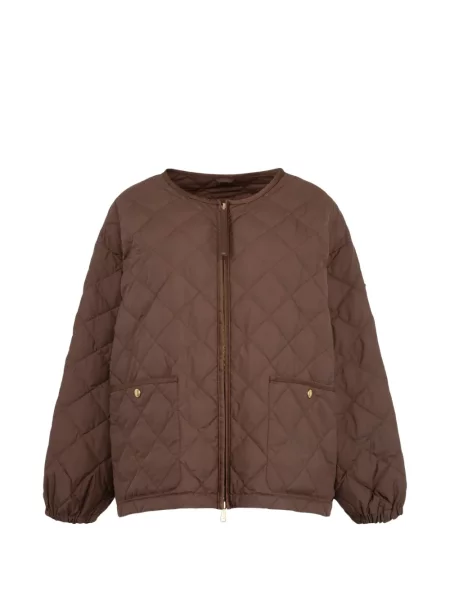 Matlasat geacă Moncler cu blană maro
