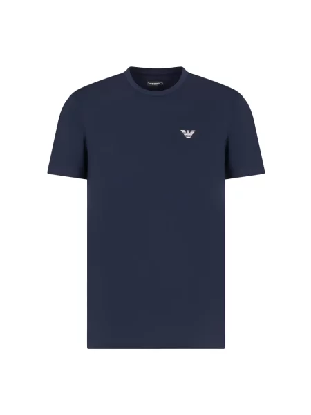 Koszulka Emporio Armani z logo niebieska