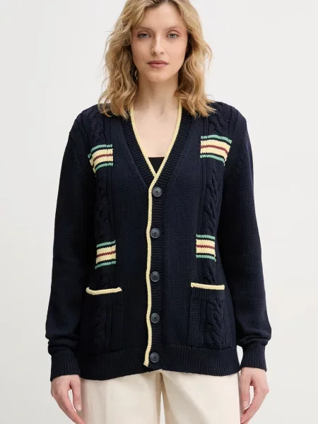 United Colors of Benetton kardigan z bombažem modra