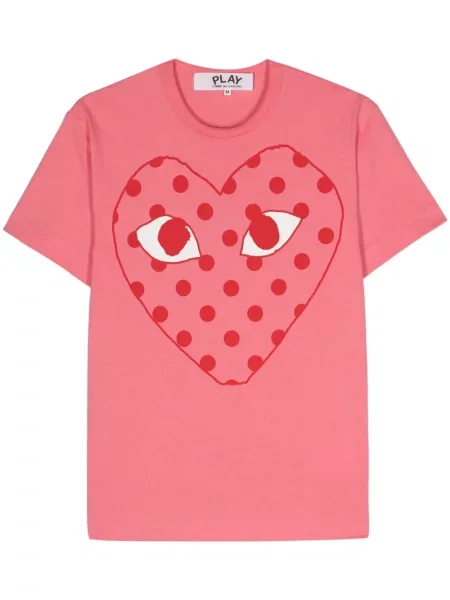 Tričko Comme Des Garçons Play s potiskem růžové
