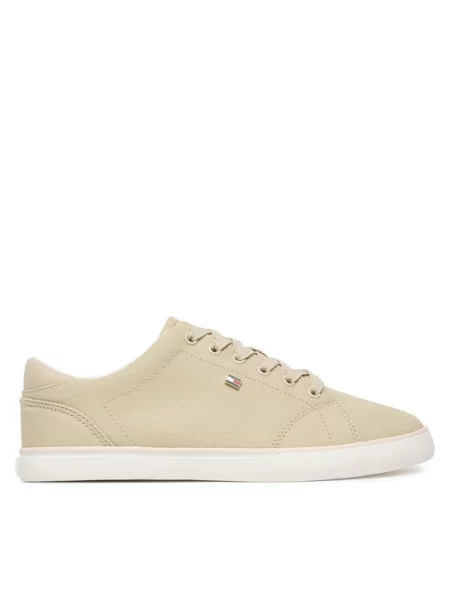 Tommy Hilfiger Сникърси Th Low Profile Vulc Canvas бежов
