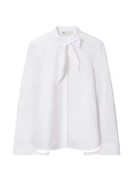 Lung cămașă Tory Burch cu funde alb