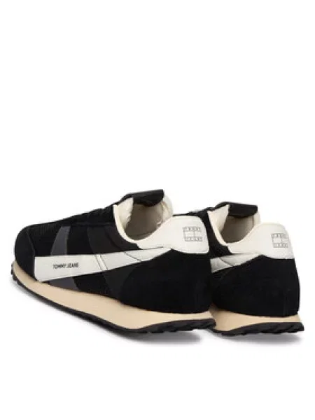Sneakersy Tommy Jeans Retro Runner Archive Open Mesh čierna
