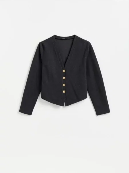 Reserved Cardigan cu decorativi gri-închis gri