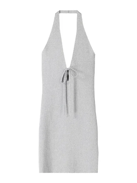 Bershka Rochie tricotat argintiu