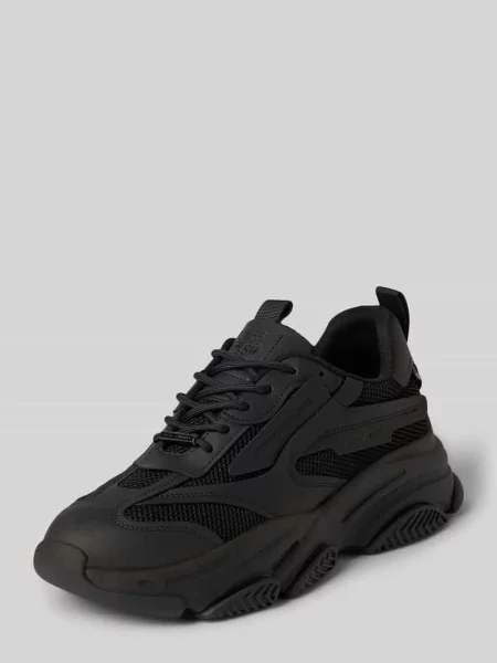 Sneakersy ze skóry bydlęcej nappa z podeszwą na platformie Steve Madden czarne
