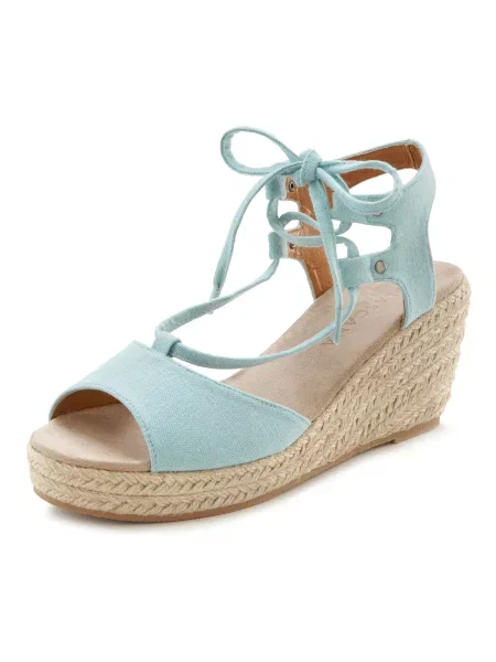 LASCANA Sandali s paščki pesek / nebeško modra